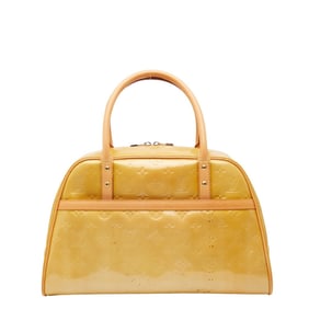 Louis Vuitton Monogram Vernis Tompkin Square Boston Bag/Handbag M91149 in Beige and Yellow Patent