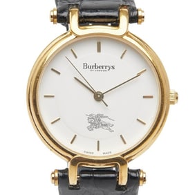 Burberry Logo Shadow Horse Watch 3200 Quartz White Dial Stainless Steel Leather Women's BURBERRY