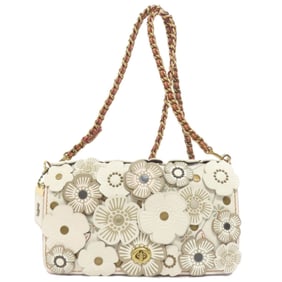 Coach 20215 Dinky Flower Motif Leather Shoulder Bag for Women
