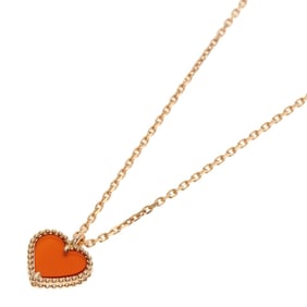 Van Cleef & Arpels Sweet Heart Carnelian Necklace in 18K Pink Gold for Women