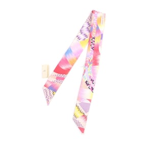 HERMES Kyoto Marble 100% Silk Twilly Scarf, 2022 Limited Edition, Pink, Made in Japan, Women's