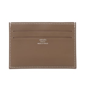 Hermes Hermès Chizen Twill Silkin B Stamp (2023) Women's/Men's Card Case in Swift Etoupe