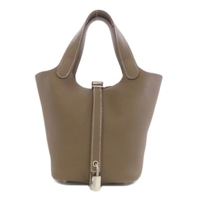 Hermes Hermès Picotin Lock PM Etoupe Handbag with Silver Hardware, Taurillon, Women's