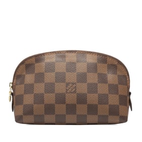Louis Vuitton Damier Cosmetic PM Pouch N47516 Brown Leather Women's LOUIS VUITTON