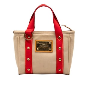 Louis Vuitton Antigua Cabas PM Handbag M40038 Beige and Red Canvas Leather Women's LOUIS VUITTON
