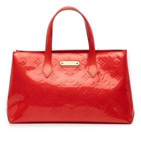 Louis Vuitton Monogram Vernis Wilshire PM Handbag M91723 Rouge Grenadire Red Patent Leather Women's