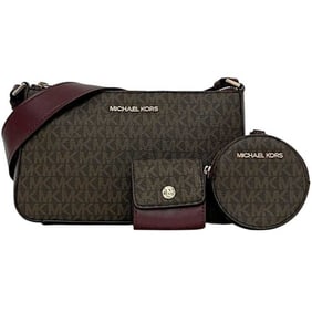 Michael Kors Jet Set Shoulder Bag f-24551 Brown/Bordeaux 35S1GTVC3B PVC Leather Crossbody Brown