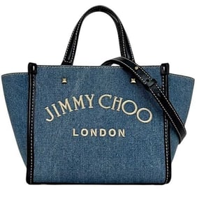 Jimmy Choo 2-way bag f-24513 denim blue navy JI1630AW001266 washed leather 55SG JIMMY CHOO handbag