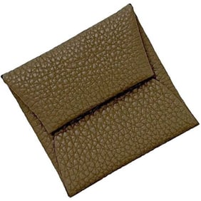 Hermes Hermès Bastia Coin Case f-24563, Beige/Gray Etoupe Leather Togo with F Stamp, Compact, Mini
