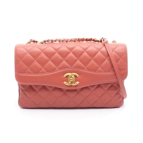 CHANEL Matelasse Shoulder Bag, Leather, Women's, Pink and Bordeaux