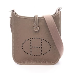 Hermes Hermès Evelyn Amazon TPM Etoupe Shoulder Bag in Taurillon Clemence Leather, Gray, for Women