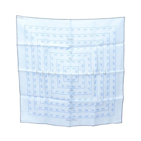 Hermes Hermès Petit Carré 45 Saut Galop Canter Rack Silk Scarf for Women in Blue