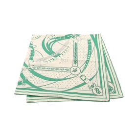 Hermes Hermès LA PROMENADE DU MATIN Carré Jean 140 Scarf, Silk, Cashmere, Women's, Beige, Green
