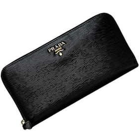 Prada Round Long Wallet ec-24534 Black NERO Vitello Move 1ML506 Leather 204 PRADA Hardware Men's