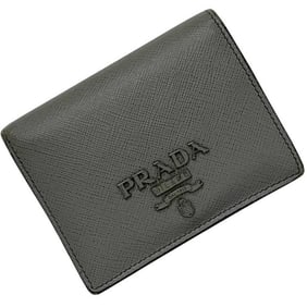 Prada Bifold Wallet ec-24467 Gray 1MV204 Saffiano Leather 62 B PRADA Men's Women's Hardware