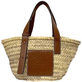 Loewe Basket Bag, Small, f-24491, Beige/Brown, Anagram 327.02.S93, Raffia Leather, 412028, Engraved