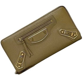 Balenciaga Round Long Wallet f-24475 Beige Classic 390187 AQ40G 9637 Leather A 568148 BALENCIAGA for