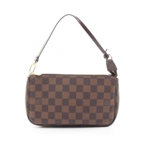 Louis Vuitton Pochette Accessoires Damier Ebene Handbag, Coated Canvas and Leather, Women's, Brown,