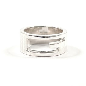 GUCCI Branded Cutout G Ring, 925 Sterling Silver, Size 8.5, Women's