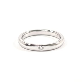 TIFFANY & Co. Tiffany Stacking Band Ring Elsa Peretti Pt950 Platinum/Diamond 11 Silver Women's