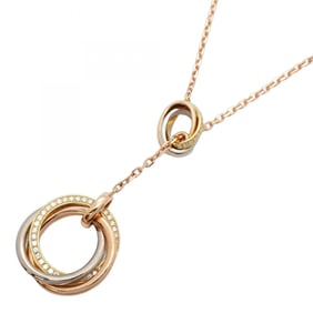Cartier Two for Intrinity Necklace in 18K Yellow Gold, White Pink and Diamonds Women