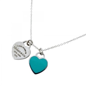 Tiffany Return to Heart Necklace, Silver 925, Blue, Women's