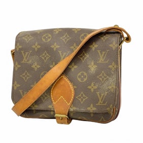 Louis Vuitton Monogram Cartouchiere MM Shoulder Bag M51253 Brown Women's P1793438