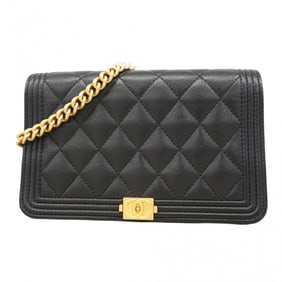 Chanel Shoulder Wallet Boy Chain Bag Caviar Leather Black Women's P1786710