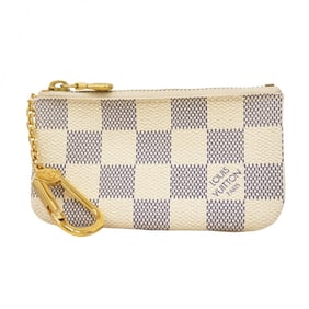 Louis Vuitton Damier Azur Pochette Cle Wallet/Coin Case N62659 White Women's
