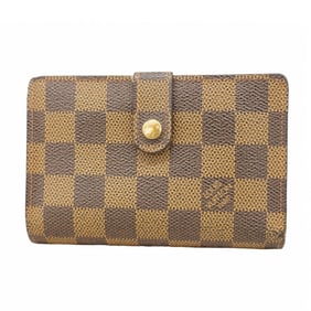 Louis Vuitton Damier Porte Monnaie Bi-fold Viennois Wallet N61664 Ebene Women's