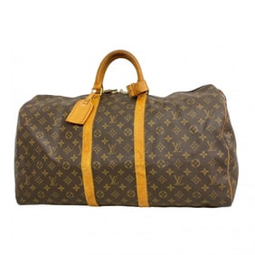 Louis Vuitton Monogram Keepall 55 Boston Bag M41424 Brown Men's and Women's
