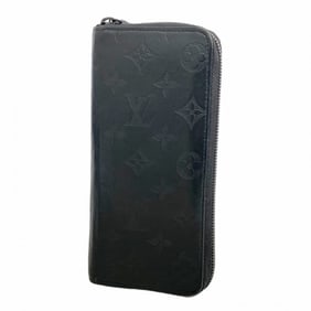 Louis Vuitton Monogram Shadow Zippy Wallet Vertical M62902 Black Men's Long