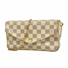 Louis Vuitton Damier Azur Pochette Felicie Shoulder Wallet N63106 White Women's P1773674
