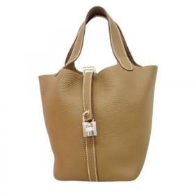 Hermes Hermès Picotin Lock PM Handbag in Taurillon Clemence Etoupe with Y Stamp, Women's, P1764506