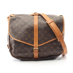 Louis Vuitton Saumur 35 Monogram Shoulder Bag in Coated Canvas and Leather, Brown, M42254