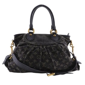 Louis Vuitton Neo Cavi MM Handbag, 2-Way Shoulder Bag, M95351, Monogram Denim, Black, 2-Way, A5