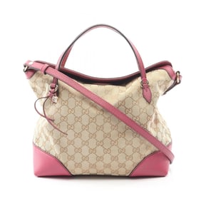 Gucci GG Brie Canvas Handbag, and Leather, Women's, Beige Pink, 353120