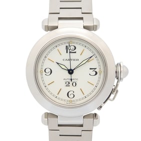 Cartier Pasha C Big Date Watch, Stainless Steel, Boys', White, W31044M7