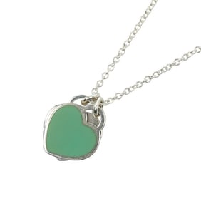 Tiffany & Co. Return to Double Heart Necklace in Silver and Blue SV925 for Women. TIFFANY