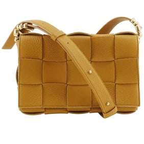 Bottega Veneta Cassette Shoulder Bag, Intrecciato Leather, 666870, Calfskin, Camel, Magnetic