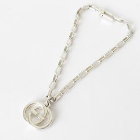 GUCCI GG Interlocking Chain Bracelet in SV925, Size 19cm, Silver, Women's