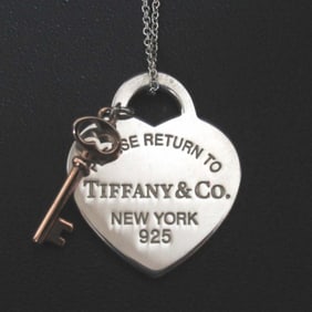Tiffany & Co. Return to Heart Tag Key Necklace Pendant in Ag925 Silver and Metal for Women