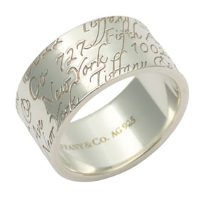 Tiffany & Co. Notes New York ring, 925 SV, approximately 7.8g, wide, silver, for women.