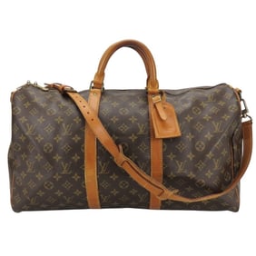 Louis Vuitton Keepall Bandouliere 50 Boston Bag M41416 Monogram Brown Shoulder for Men and Women