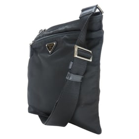 Prada Shoulder Bag Nylon Black Triangle Plate Women's PRADA