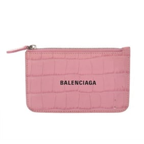 BALENCIAGA Cash Pink 637130 Women's Embossed Leather Coin Case, Condition: B, Pre-owned, Ginzo