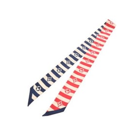 LOUIS VUITTON LV Escale Bandeau BB Pareo Summer Stripe Ivory/Red/Navy Silk M76196 Women's 100% Scarf