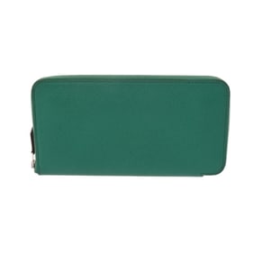 HERMES Azap Long Silk In Vert Jade Silver Hardware Z Stamp (circa 2021) Women's Epson Wallet B Rank
