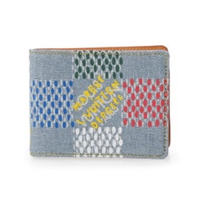 LOUIS VUITTON Damier Portefeuille Myrtle Blue M00186 Unisex LV Birds Denim Billfold Brand New Ginzo