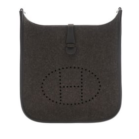 HERMES Evelyne 3 PM Grimoire Chocolat Z Stamp (circa 2021) Women's Felt Swift Shoulder Bag, A Rank,